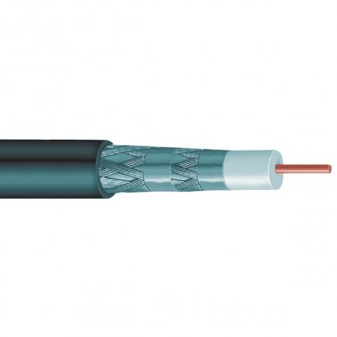 Vextra V62QB RG6 Quad-Shield Cable, Black 1,000ft