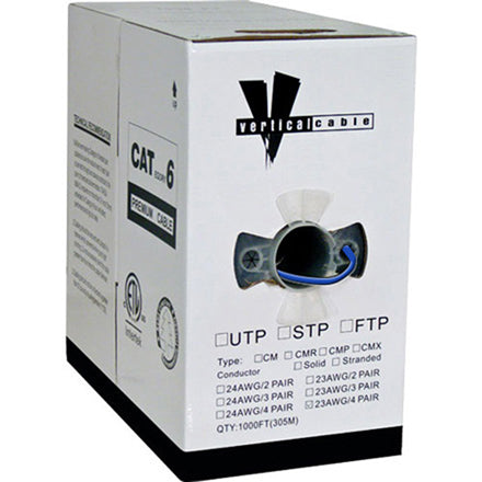 Vertical Cable 161-102/BL Cat6 8-Conductor Cable, 550MHz (1000ft | Blue)