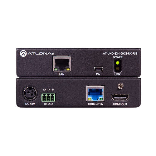 Atlona® AT-UHD-EX-100CE-RX 4K/UHD HDMI over HDBaseT Receiver - Ethernet, Control, & PoE