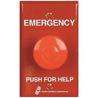 Alarm Controls PBM-1-4 Momentary Panic Station with 1 N/O Pair and 1 N/C Pair, Single Gang, Red