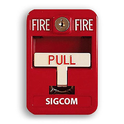 SigCom SG-42CXK1-RD-B SPECTRUM Series, Dual Action Pull Station, DPDT, Toggle Switch with B Key, Red
