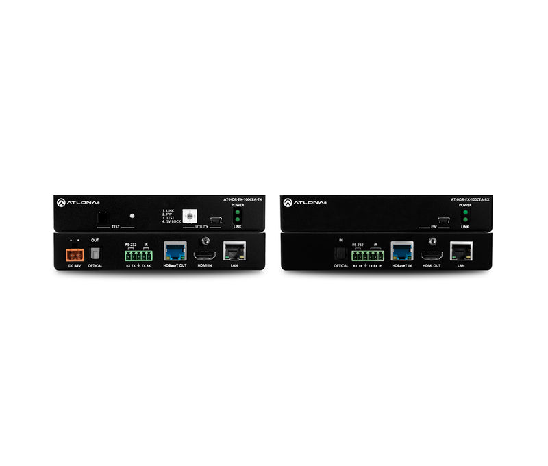Atlona® AT-HDR-EX-100CEA-KIT 4K HDR HDMI HDBaseT TX/RX with Ethernet, Control, PoE, and Return Audio