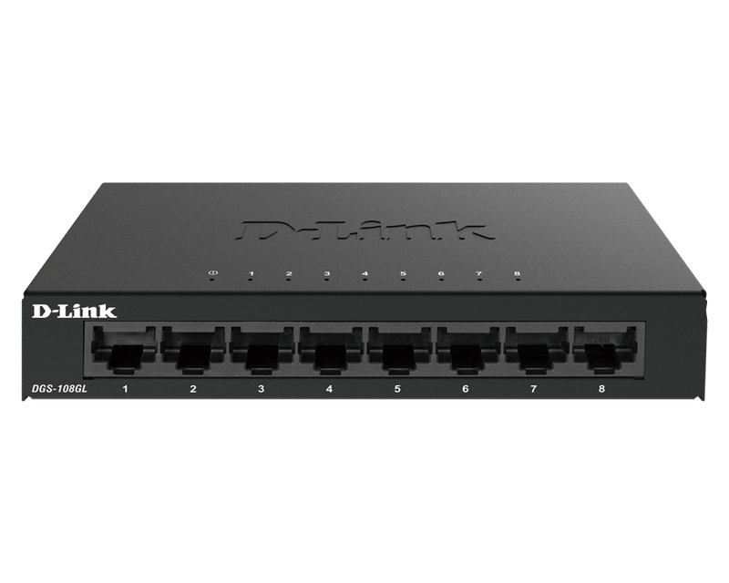 D-Link DGS-108GL 8 Port Gigabit Metal Unmanaged Desktop Switch