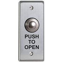 Camden CM-9180 Vandal Resistant Request to Exit Button, Metal, Narrow, Cast Aluminum Faceplate, DPDT