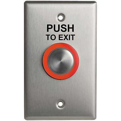 Camden CM-9600/7 Illuminated Piezoelectric 'Request to Exit Button', Stainless Steel Faceplate, Single Gang