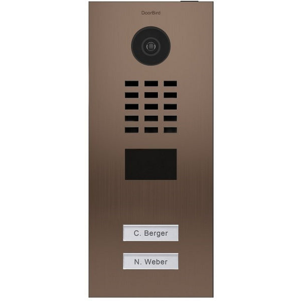 DoorBird D2102BV IP Video DoorBell 2 Call Buttons- Bronze