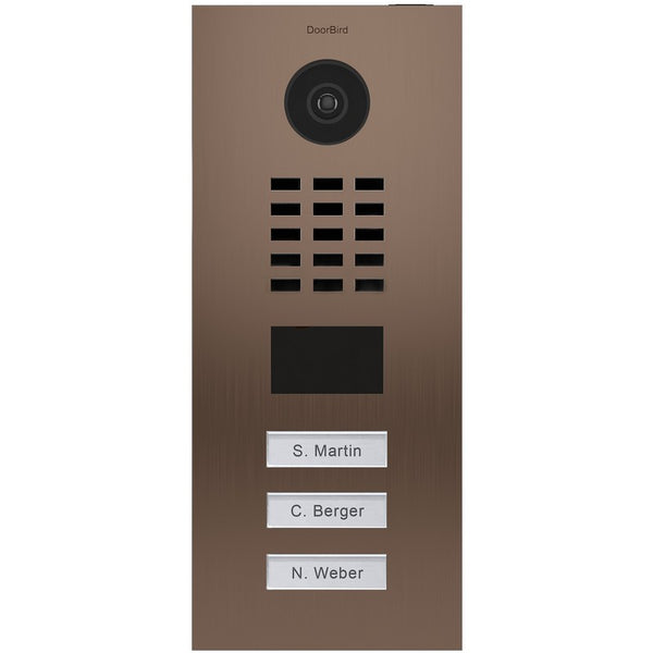 DoorBird D2103BV IP Video DoorBell 3 Call Buttons- Bronze