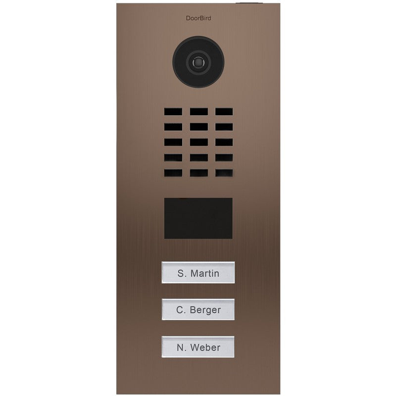 DoorBird D2103BV IP Video DoorBell 3 Call Buttons- Bronze