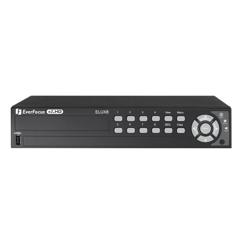 EverFocus ELUX8/8T 8CH, H.264, 1080p Hybrid DVR, 8TB