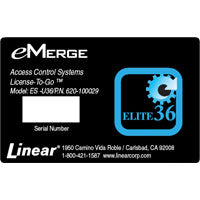 Linear 620-100029 ES-U36: eMerge Essential to eMerge Elite System Upgrade License-to-Go™ Card