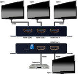 Vanco EVSP14SC 4K HDMI 1×4 Splitter with EDID and Scaling