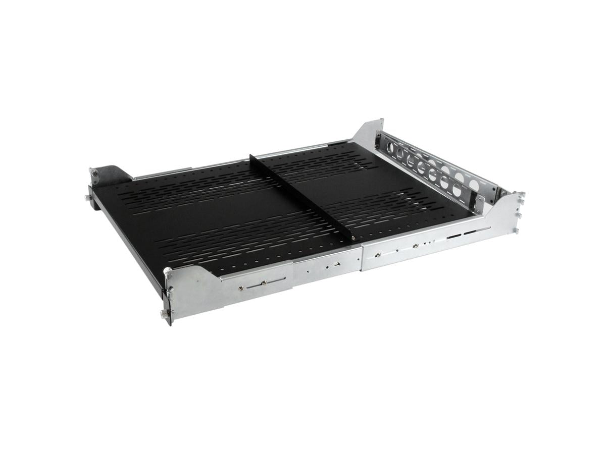 StarTech UNISLDSHF192 2U 50lb Sliding Vented Rack Mount Shelf with int ...
