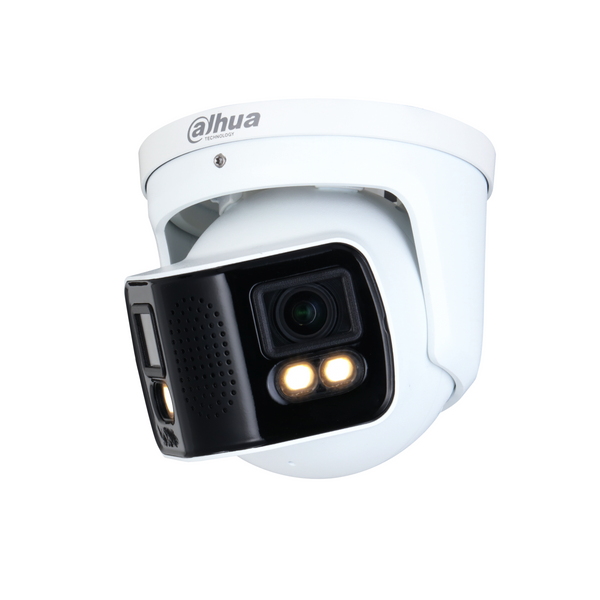 Dahua DH-IPC-PDW5849-A180-E2-ASTE WizMind Series 2 x 4MP Enhanced Night Color Dual-Lens Panoramic Turret IP Camera, 3.6mm Fixed Lens, White