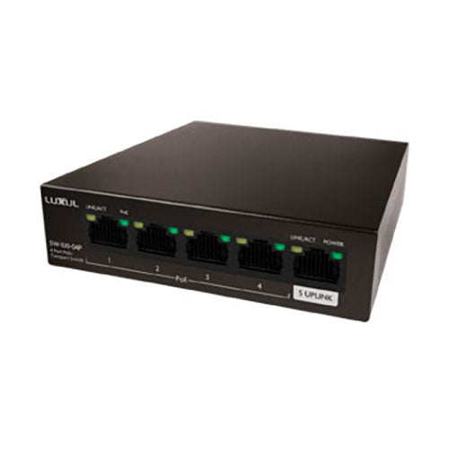 Luxul SW-100-04P 4 Port GB Poe+ Switch W/Uplink 58w