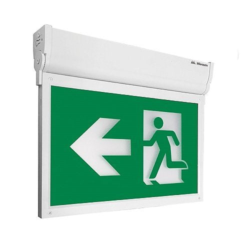 Mircom EL-7008MA Edge-Lit LED Running Man Sign, Aluminum