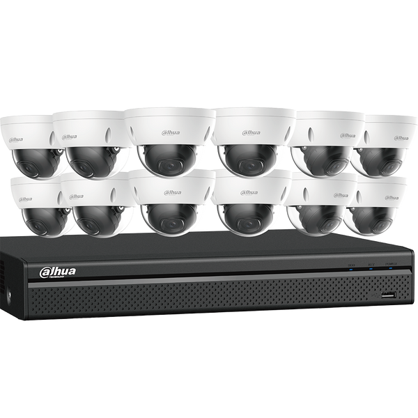 Dahua N568D124S 4K Starlight Network Security System 12 4K Dome Network Cameras with One (1) 16-channel 4K NVR