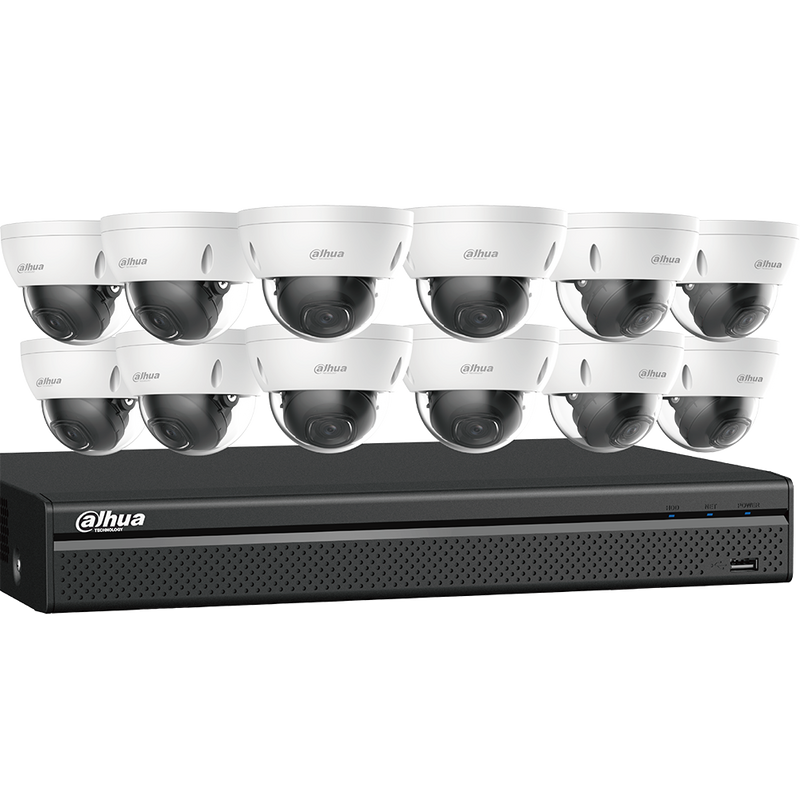 Dahua N568D124S 4K Starlight Network Security System 12 4K Dome Network Cameras with One (1) 16-channel 4K NVR