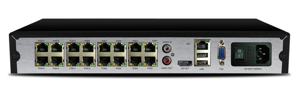 Silarius Pro Series SIL-NVR16CHPOE6 25CH total, 16-Channels 4K POE NVR Gigabit, NVR, 6TB HDD