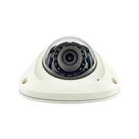 Hanwha QNV-6024RM Wisenet Q-Series 2MP IR Mobile Vandal Flat Camera, 3.6mm Fixed Lens, Ivory