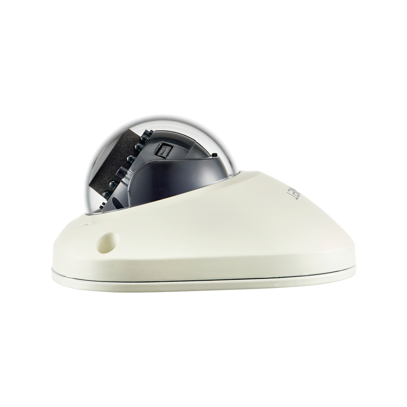 Hanwha QNV-6024RM Wisenet Q-Series 2MP IR Mobile Vandal Flat Camera, 3.6mm Fixed Lens, Ivory