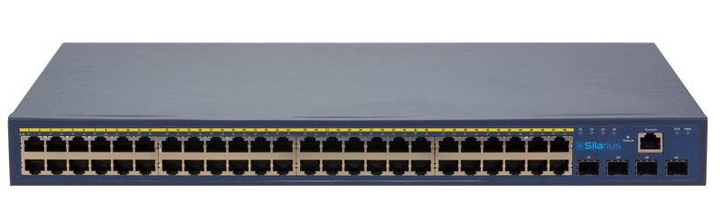 Silarius SIL-A48M3POE1G450 52 Ports Managed L3 POE+ switch with 48 Gigabit Ports PoE+, and 4x10G SFP Slots Uplink - 450W POE+