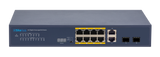Silarius SIL-A8POE1G120 12 Ports POE+ switch with 8 Gigabit Ports PoE+, 2 Gigabit Uplinks, 2 SFP Slots Uplink, and POE indicator - 120W POE+