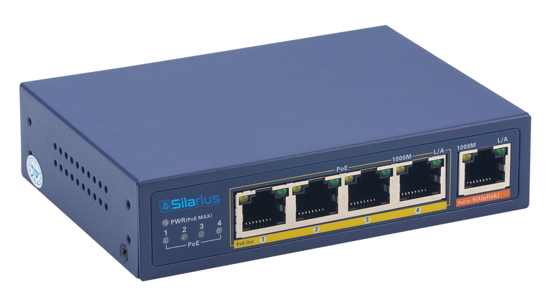 PoE-Powered 5-Port GbE Switch w/ PoE Passthrough