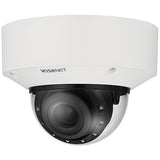 Hanwha XNV-C8083R Wisenet X Series 6MP Outdoor IR Vandal Dome IP Camera, 4.4-9.3mm Motorized Varifocal Lens, White