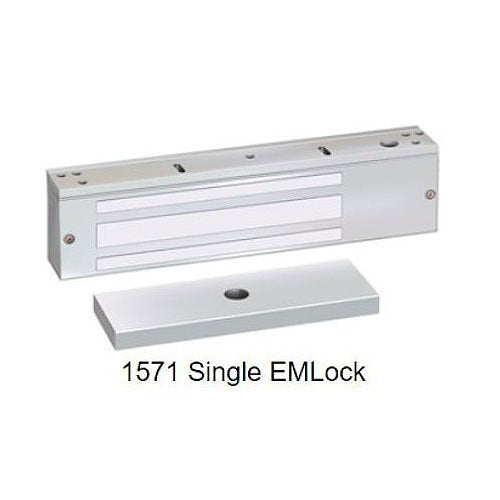 SDC 1571DEVDB EMLock 1570 Series Electromagnetic Door Lock, Surface Mount, 1200 LB Holding Force, 12/24 Volt DC, Aluminum