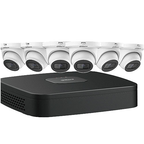 Dahua N484E62B 4MP Starlight Network Security System, Includes Six Eyeball Cameras and One 4K 8-Channel NVR