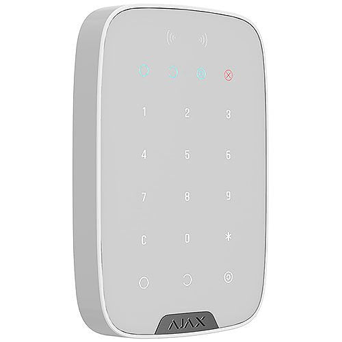 AJAX 42816.83.WH3 Wireless Touch Keypad Supporting Encrypted Contactless Cards and Key Fobs, White