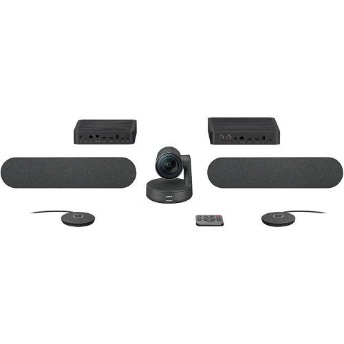 Logitech 960-001398 Rally Modular Audio System, Ultra-HD Resolutions Up to 4K, Includes One Speaker and One Mic Pod, White
