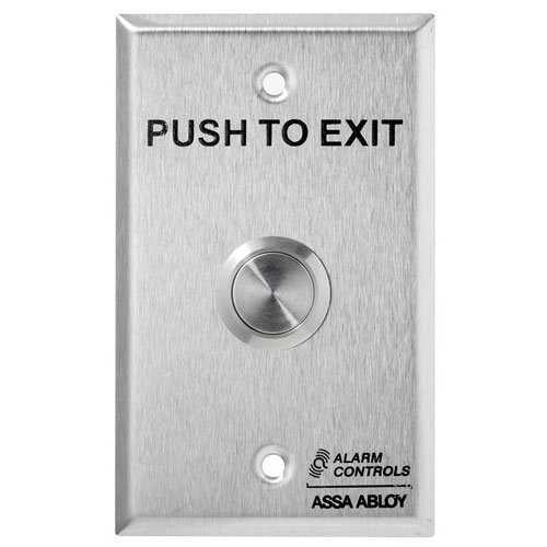 Alarm Controls TS-12 Vandal Resistant Request to Exit Station, 3/4" Push Button, Single Gang, 430 Stainless Steel