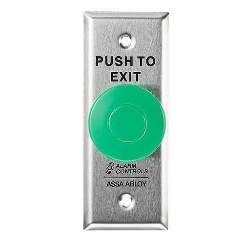 Alarm Controls TS-27 Request to Exit Station, Narrow Stile Wall Plate, 1-1/2" Push Button, 302 Stainless Steel