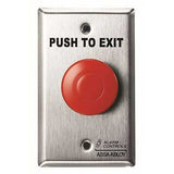 Alarm Controls TS-14R Request to Exit Button with Pneumatic Timer, 1-1/2" Red Push Button, 430 Stainless Steel