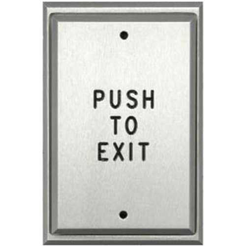 Alarm Controls PS5-111 PS Vandal Resistant Single Gang Push Plate, Pneumatic Time Delay, Push to Exit, Black Push Plate, Clear Finish