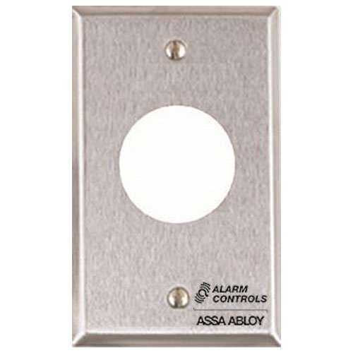 Alarm Controls RP-23 Remote Wall Plate with Hole for Piezo Sounders and Buzzers, Single Gang, Satin Stainless Steel