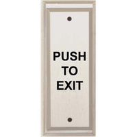 Alarm Controls PN5-111 PN Vandal Resistant Narrow Push Plate, Pneumatic Time Delay, Push to Exit, Black Push Plate, Clear Finish