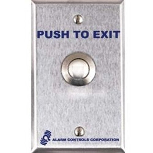 Alarm Controls TS-12T302 Vandal Resistant Request to Exit Station with Timer, 3/4" Push Button, Weatherproof, Single Gang, 430 Stainless Steel