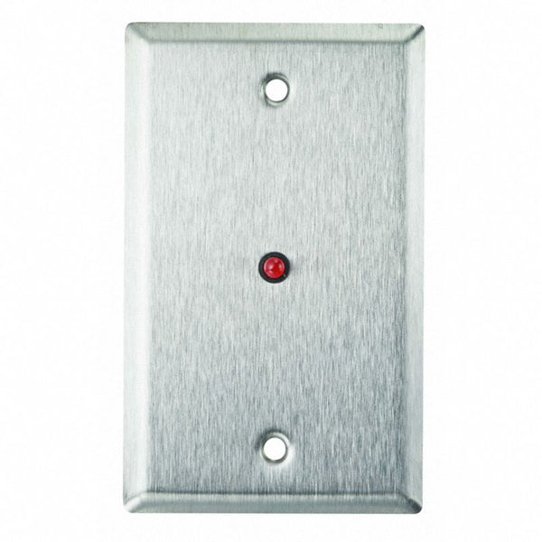 Alarm Controls RP-28LWH Remote Wall Plate with 1/2" Red LED, Single Gang, White Stainless Steel
