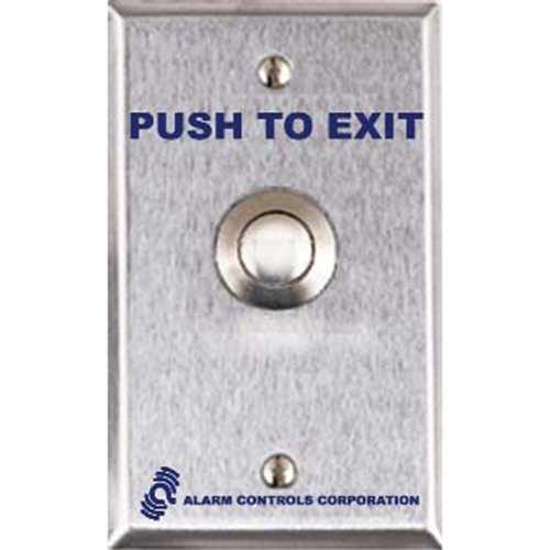 Alarm Controls TS-12302 Vandal Resistant Request to Exit Station, 3/4" Push Button, Weatherproof, Single Gang, 430 Stainless Steel