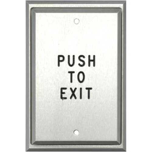 Alarm Controls PS1-111 PS Vandal Resistant Single Gang Push Plate, SPDT Momentary, Push to Exit, Black Push Plate, Clear Finish