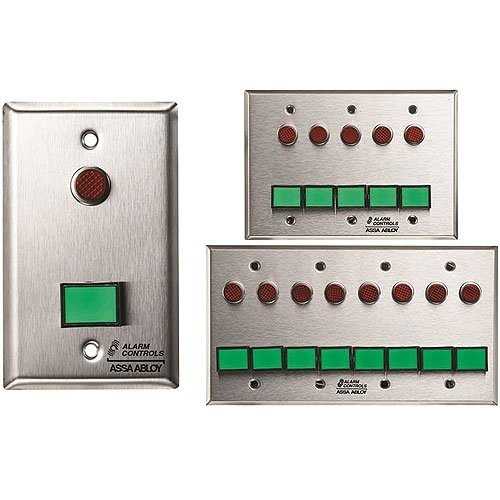 Alarm Controls SLP-2L Latching Monitor and Control Station, Two 1/2" Red LED, Two Green Alternating Push Button, Stainless Steel