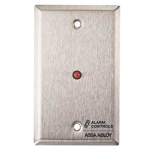 Alarm Controls RP-28LBLUE Remote Wall Plate with 1/2" Blue LED, Single Gang, Stainless Steel