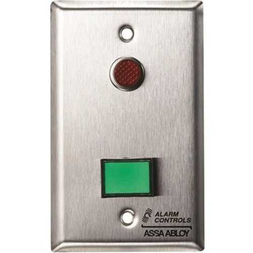 Alarm Controls SLP-1L Latching Monitor and Control Station, One 1/2" Red LED, One Green Alternating Push Button, Stainless Steel