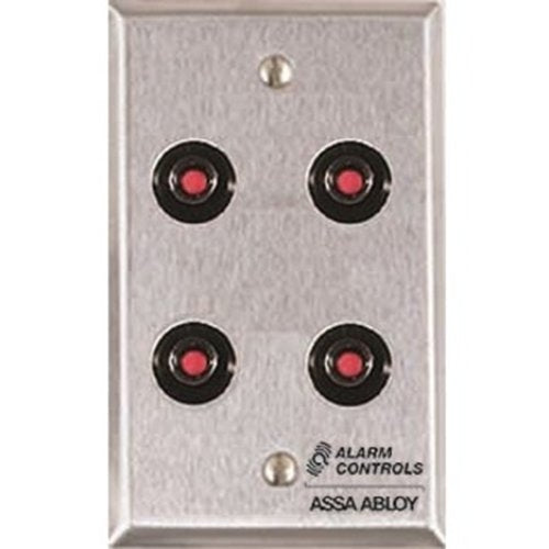 Alarm Controls RP-47 Remote Wall plate with Four DPDT Switches, Single Gang
