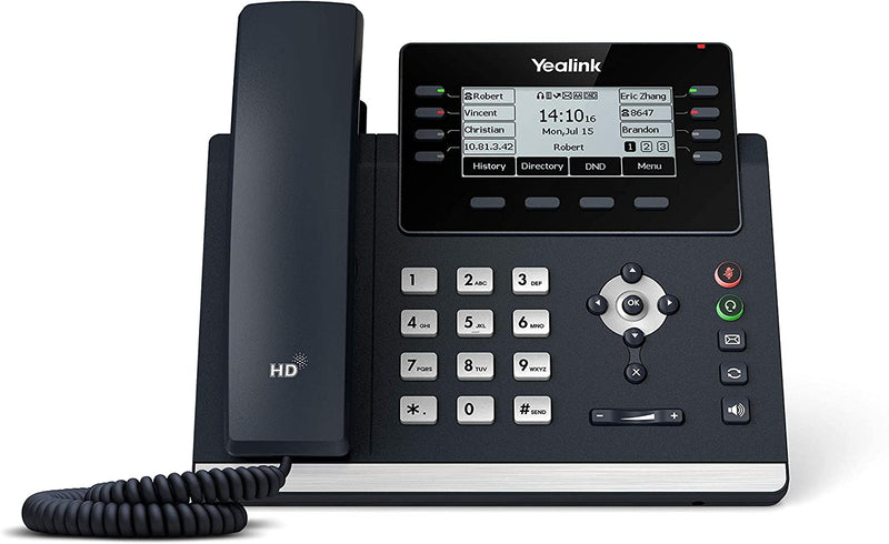 Yealink SIP-T43U IP Phone12 VoIP Accounts. 3.7-Inch Graphical Display. Dual USB 2.0 - Dual-Port Gigabit Ethernet