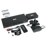 Tripp Lite B320-4X1-MHE-K 4-Port Presentation Switch Kit, 4K 60 Hz (4:4:4) HDMI, DP, USB-C and VGA to HDMI over Cat6 Extender, 125 ft., TAA