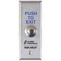 Alarm Controls TS-13 Vandal-Resistant "PUSH TO EXIT" Button, Narrow 1-3/4" Wall Plate, 302 Stainless Steel Finish