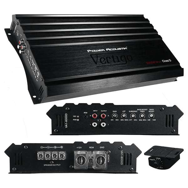 Power Acoustik VA1-8000D Vertigo Series 8,000-Watt Max Monoblock Class D Amp